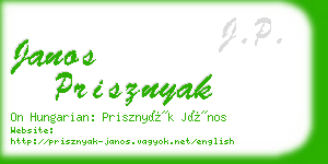 janos prisznyak business card